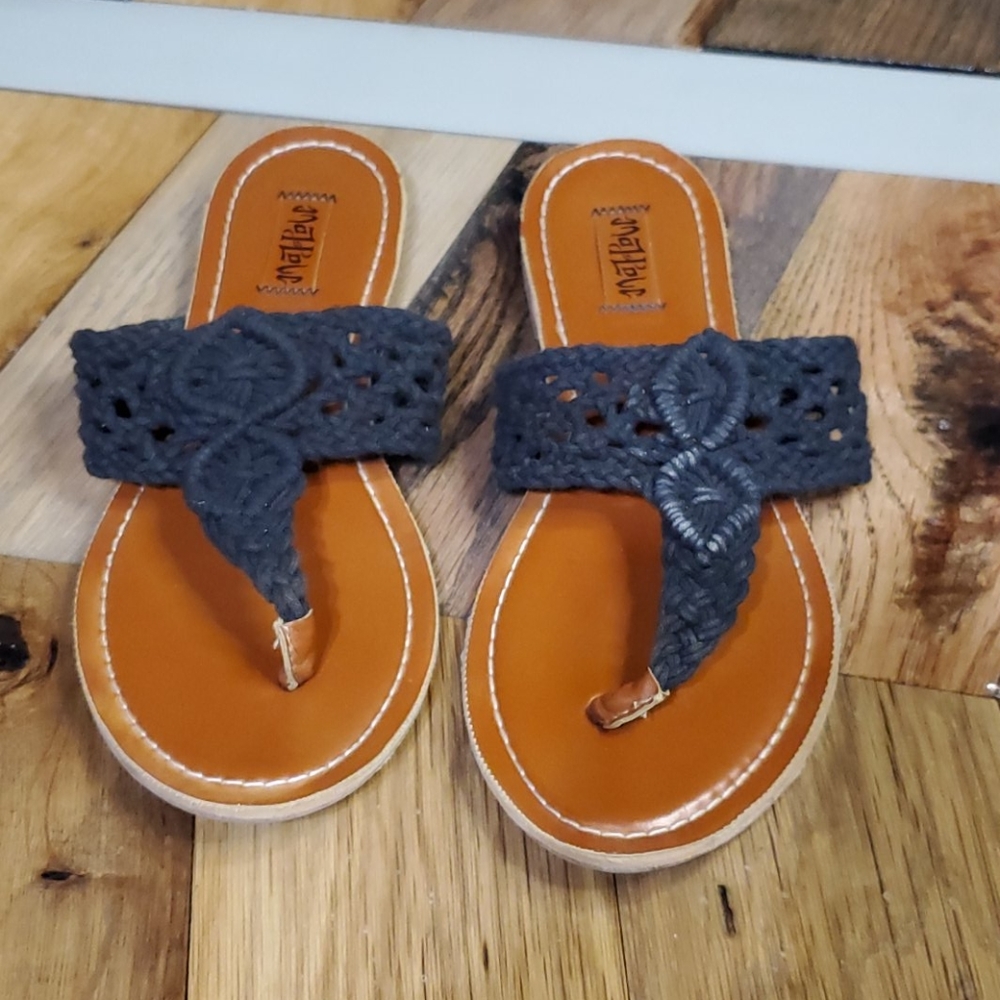 Black crochet sandals